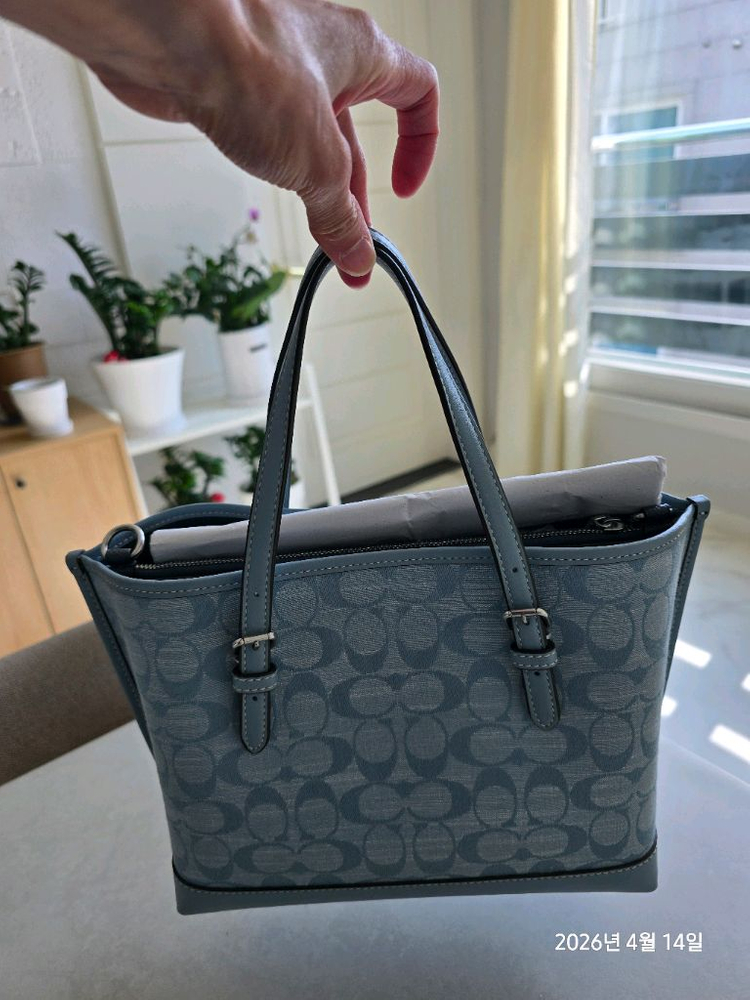 코치 시그니처 샴브레이 몰리 25 토트백 크로스백 이미지