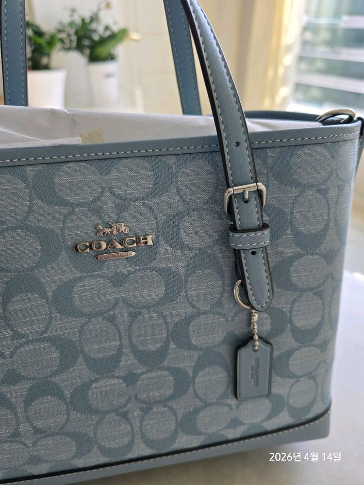 코치 시그니처 샴브레이 몰리 25 토트백 크로스백 이미지