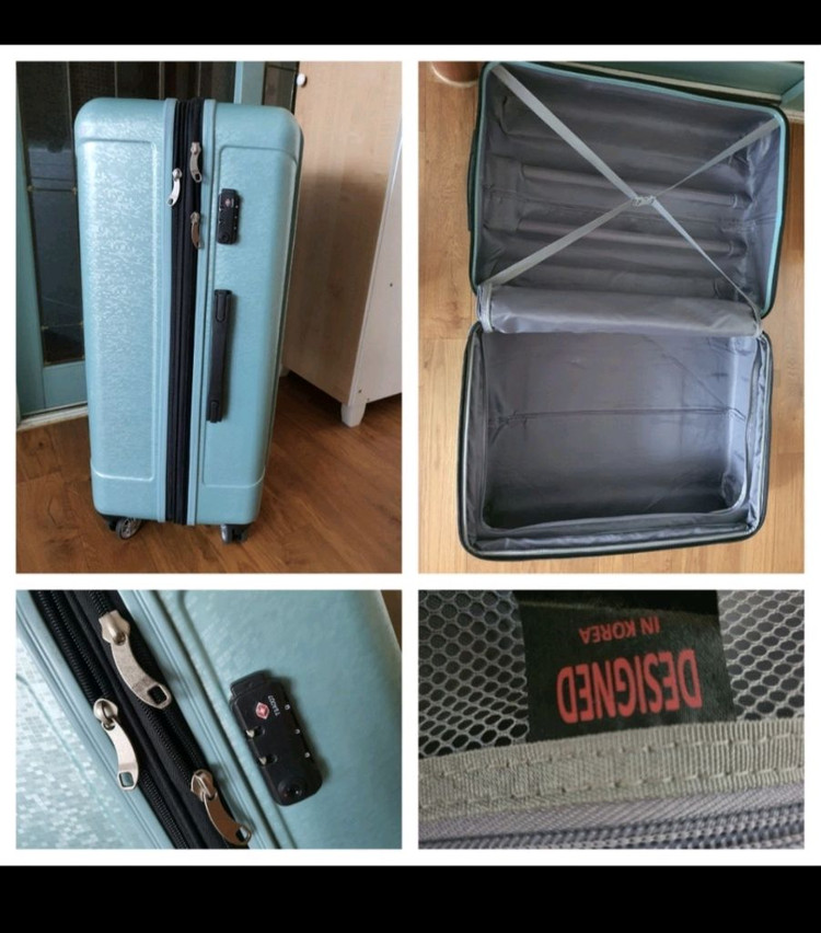 케리어2개 바퀴 부드럽게잘됨 비번장치 확대지퍼있음 하드케이스저렴하게5만원 이미지