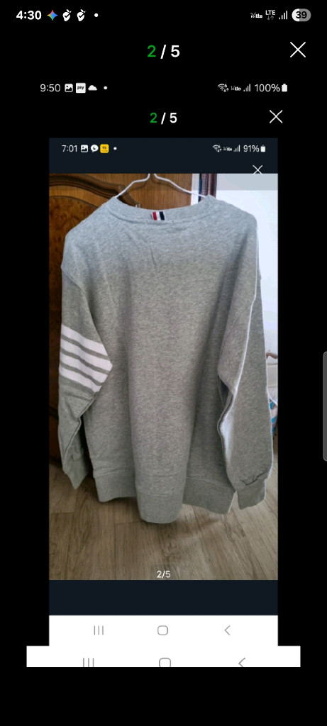 톰브라운 스트라이프 맨투맨. XL 이미지