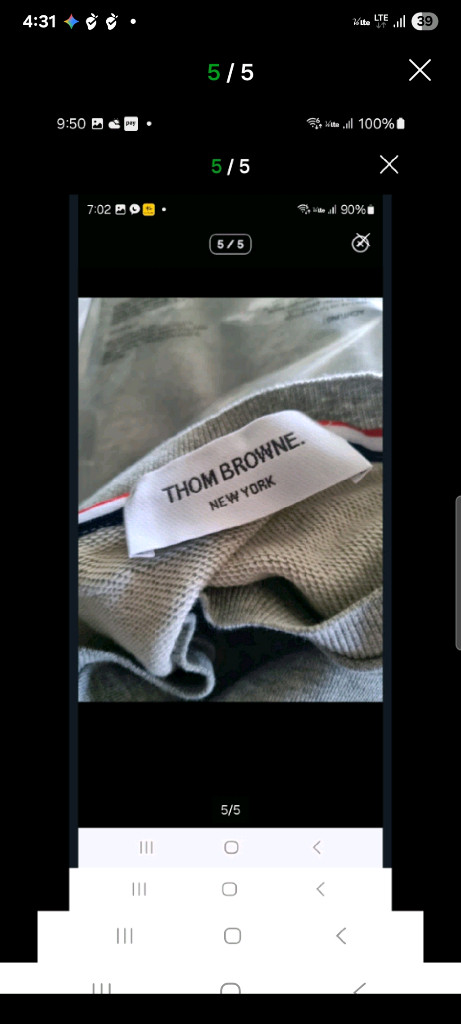 톰브라운 스트라이프 맨투맨. XL 이미지