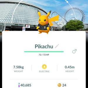 포켓몬고 도쿄돔 배경 이로치 피카츄 이미지
