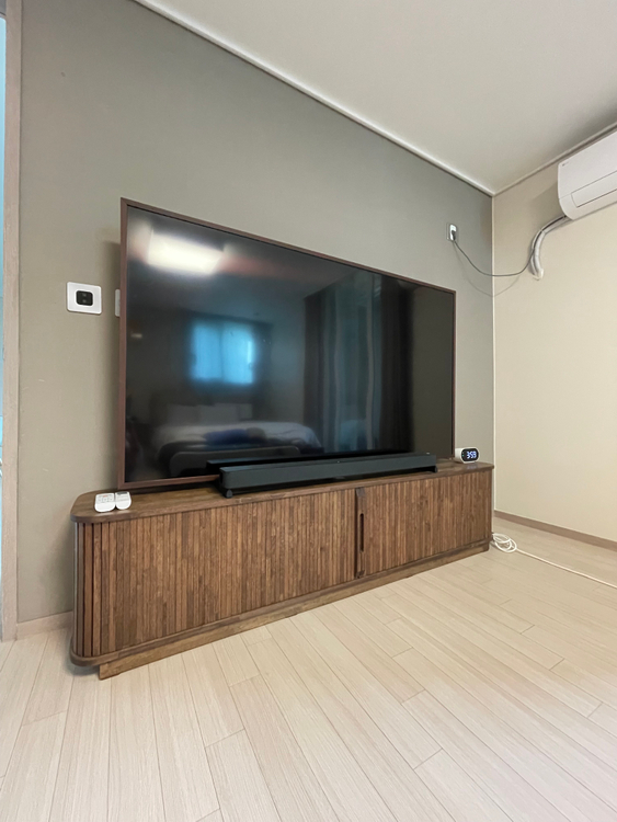 우드테라피 맞춤 원목 거실TV장 이미지