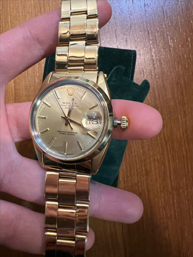 롤렉스 15505 34mm 오이스터 데이트 14k 캡골드 골드쉘 이미지