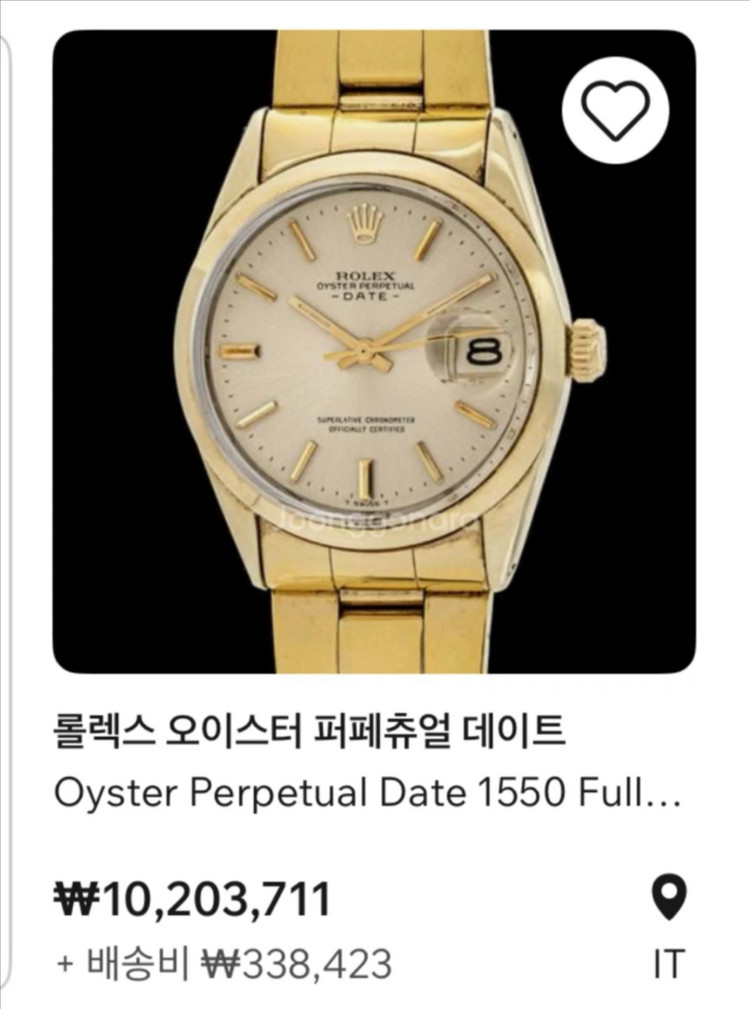 롤렉스 15505 34mm 오이스터 데이트 14k 캡골드 골드쉘 이미지