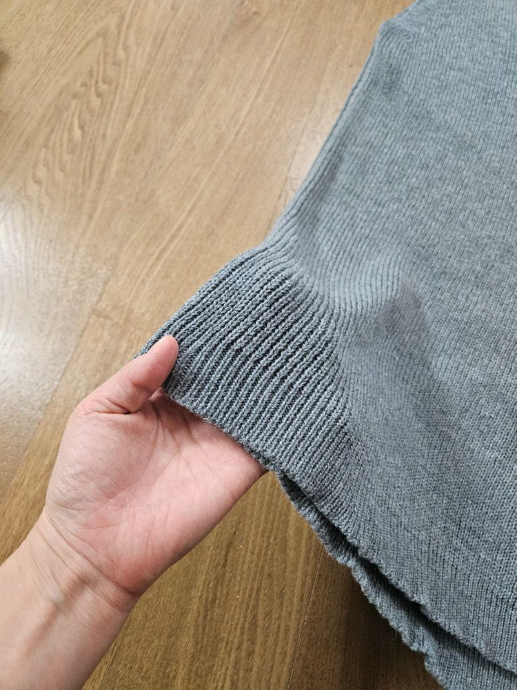 브이넥 골지 니트 조끼 미니 원피스 프리사이즈 이미지