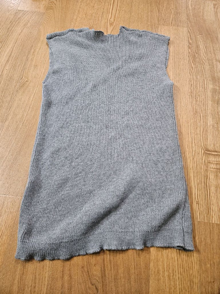 브이넥 골지 니트 조끼 미니 원피스 프리사이즈 이미지