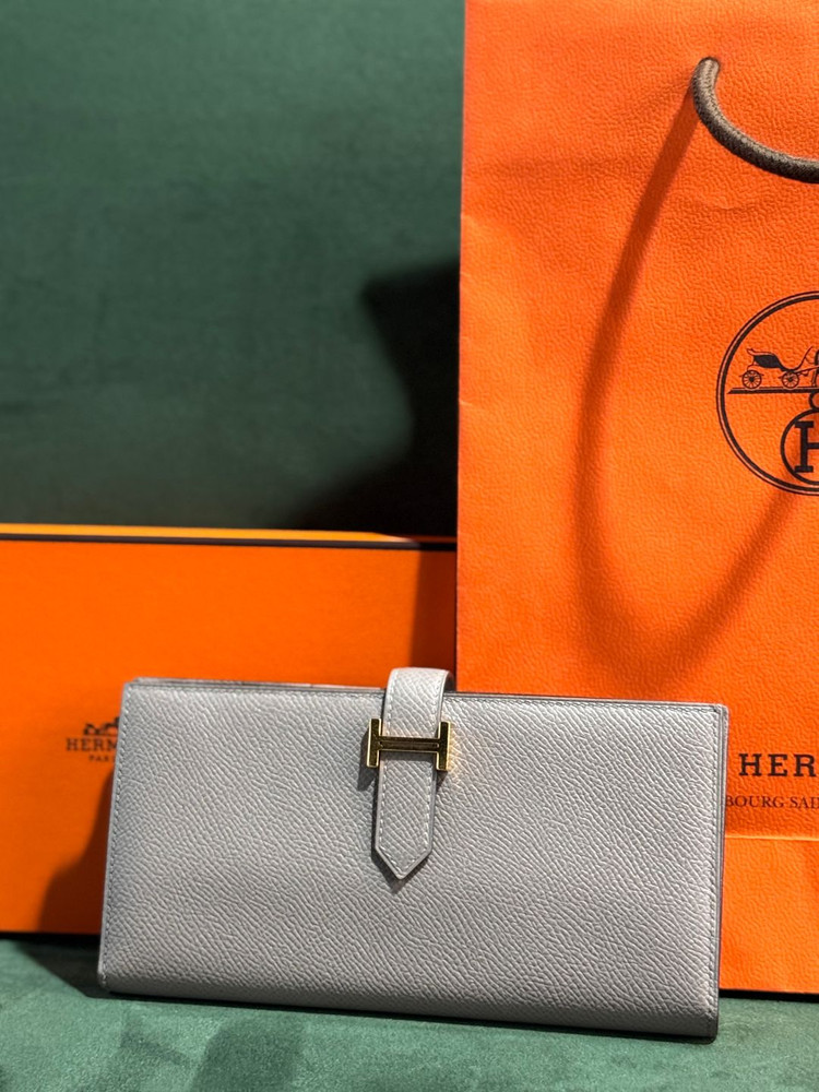 정품 에르메스 베안 장지갑 그리스에땅 금장 이미지