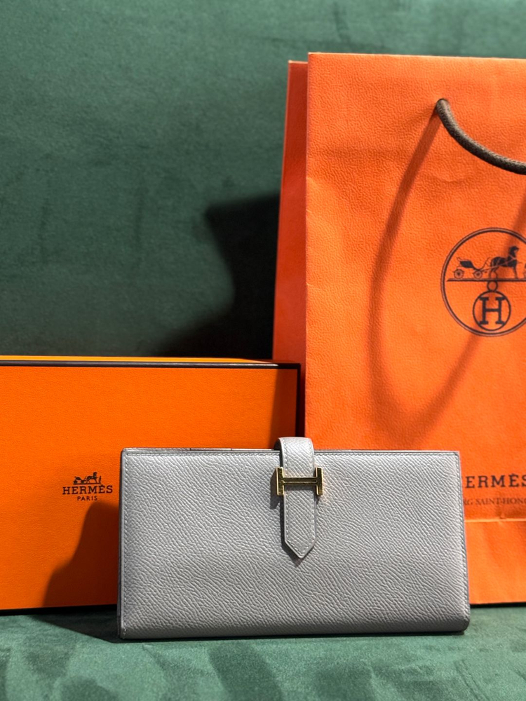 정품 에르메스 베안 장지갑 그리스에땅 금장 이미지