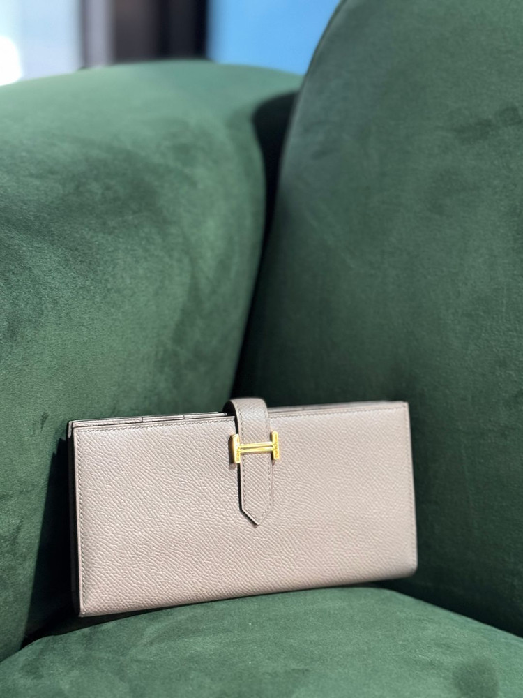 정품 에르메스 베안 장지갑 그리스에땅 금장 이미지