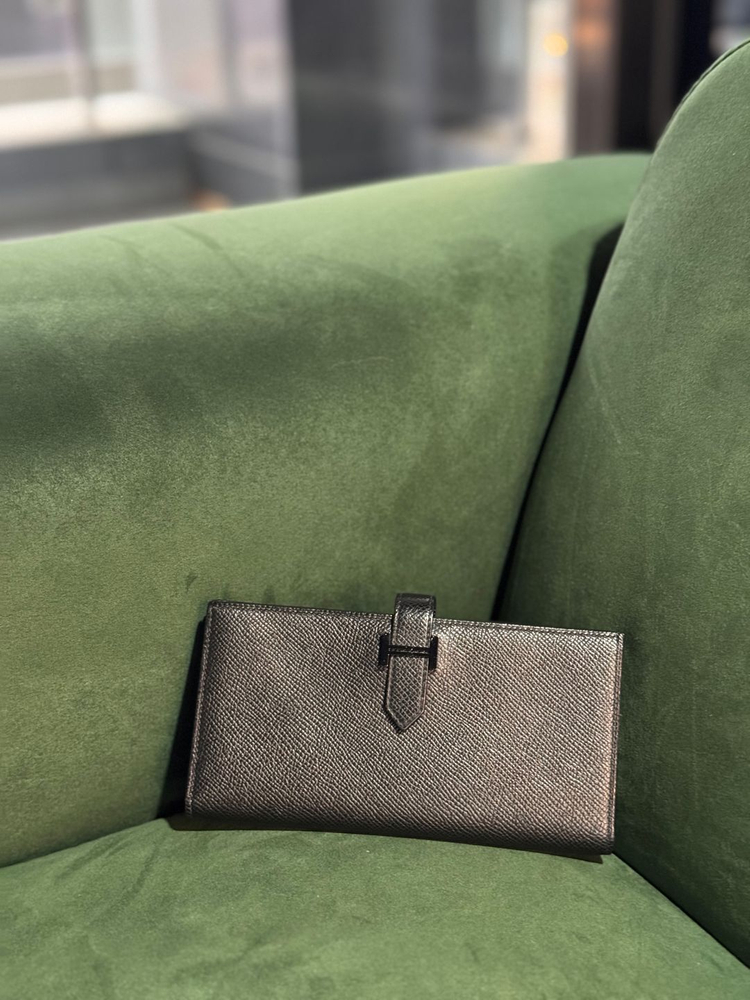 정품 에르메스 베안 장지갑 쏘블랙 이미지