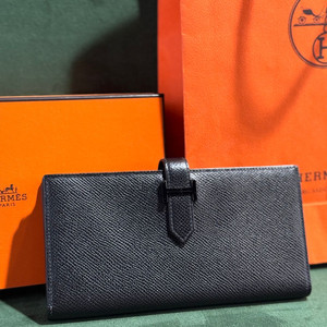 정품 에르메스 베안 장지갑 쏘블랙 이미지