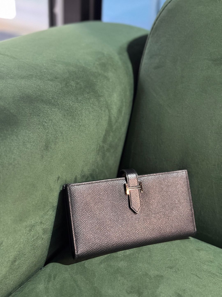 정품 에르메스 베안 장지갑 쏘블랙 이미지