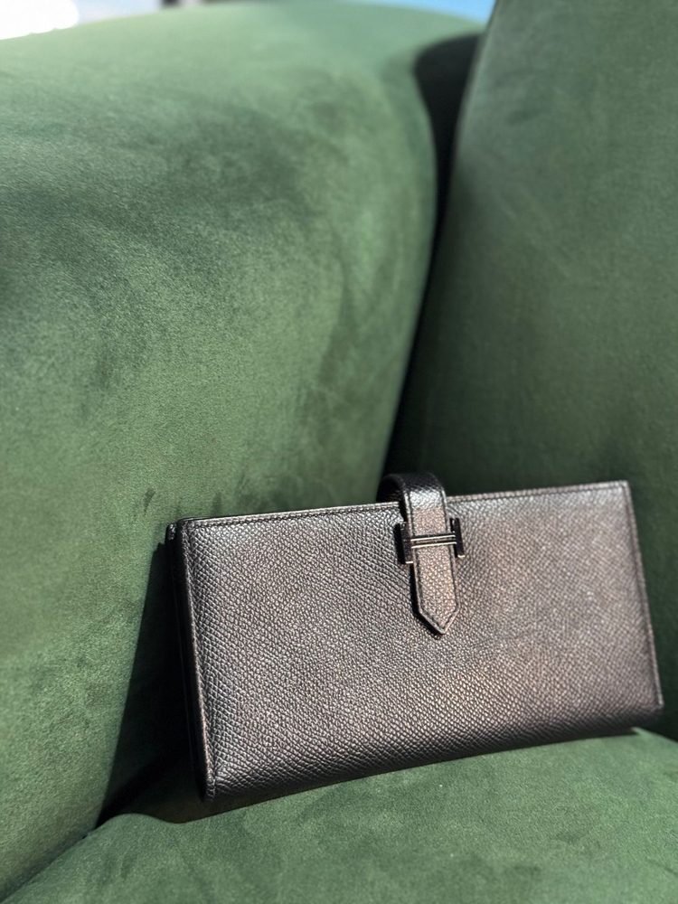 정품 에르메스 베안 장지갑 쏘블랙 이미지