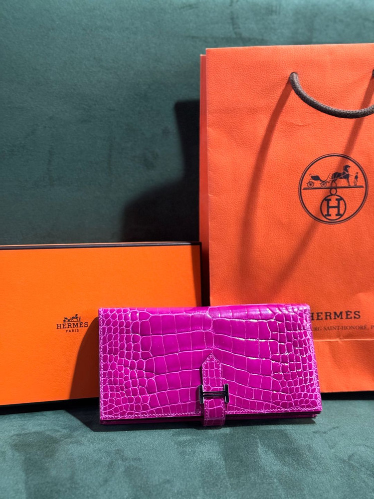 정품 에르메스 베안 장지갑 와니 은장 이미지