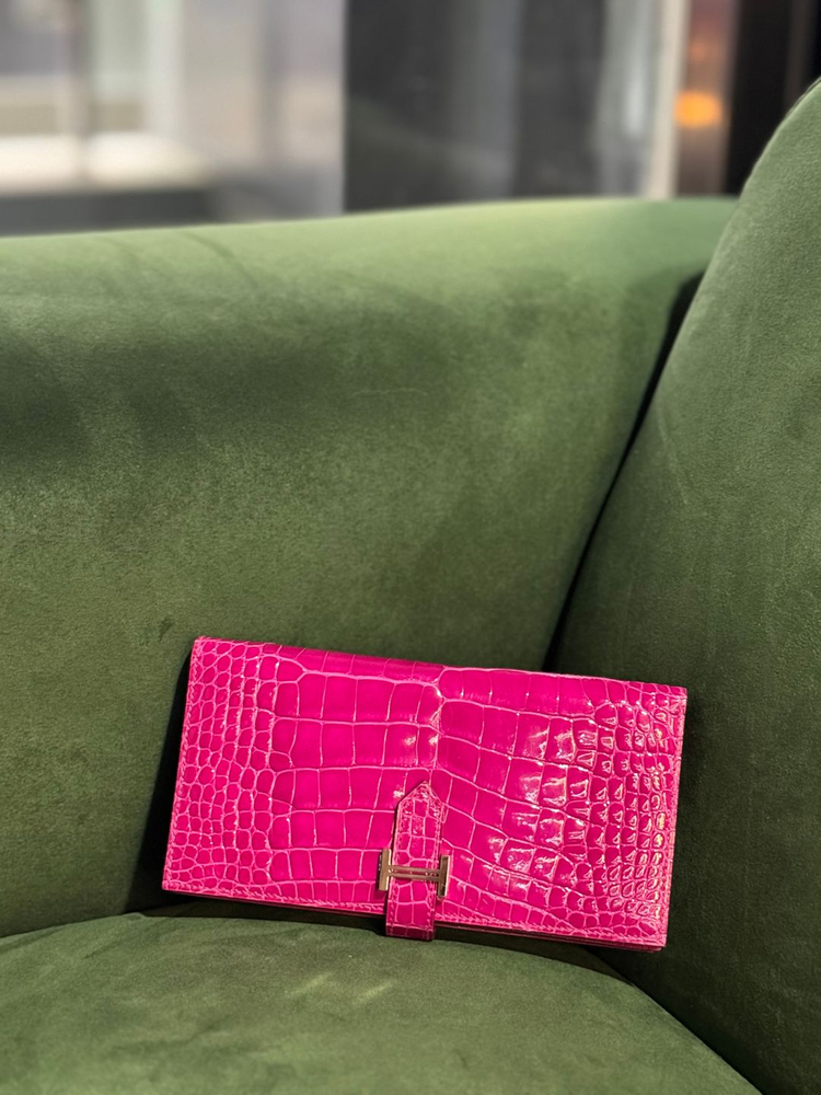 정품 에르메스 베안 장지갑 와니 은장 이미지