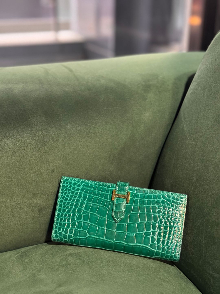 정품 에르메스 베안 장지갑 와니 헐크 금장 이미지