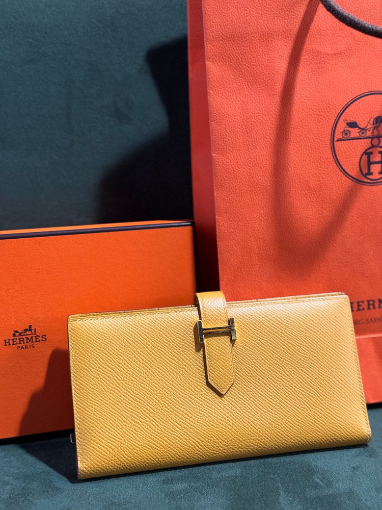 정품 에르메스 베안 장지갑 존엠브레 금장 이미지
