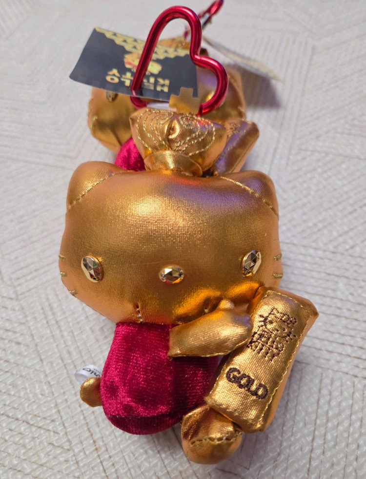 헬로키티 골드키티 황금키티 인형키링 새상품 이미지