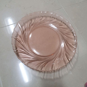 베로코 핑크 빈티지 글라스접시 이미지