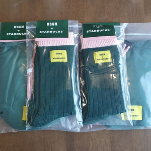 스타벅스 파우치 그린 2개+양말 그린 2개 일괄판매 <미개봉> 이미지