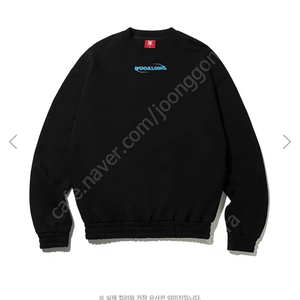 새상품)우알롱 샤프 로고 밴딩 스웨트 셔츠 블랙/m 이미지