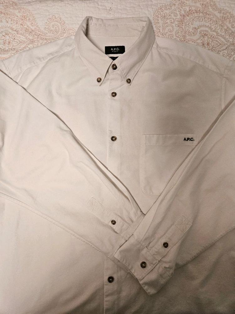 APC(아페쎄) 로고 화이트 셔츠 XXL 사이즈 판매합니다(최종가) 이미지