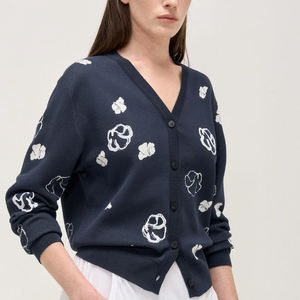 타임 플로럴 인타르시아 니트 가디건 이미지