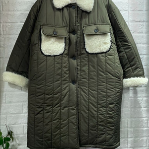 수입 양털 누빔자켓 누빔패딩 카키패딩 누빔코트 이미지