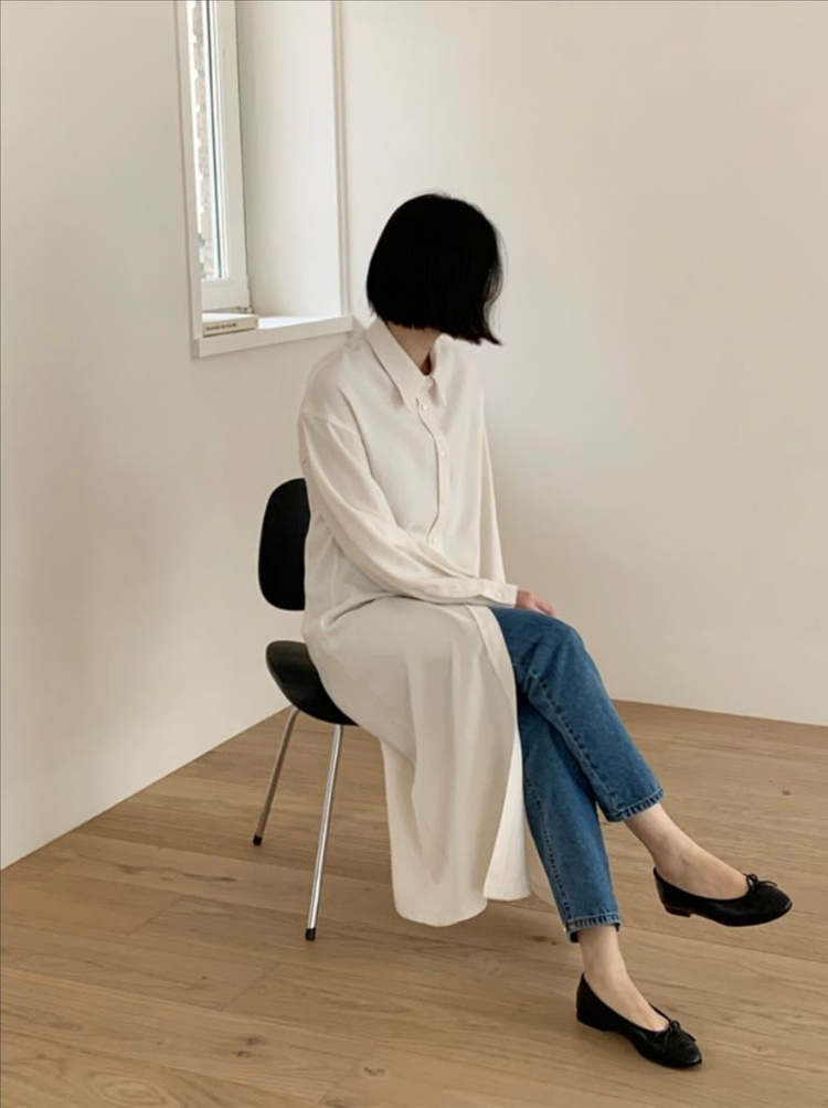 베이지보울 노티드스튜디오 실크 셔츠 원피스 이미지