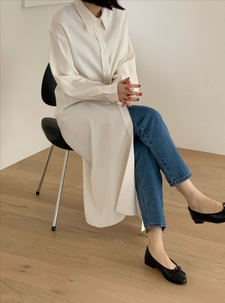 베이지보울 노티드스튜디오 실크 셔츠 원피스 이미지