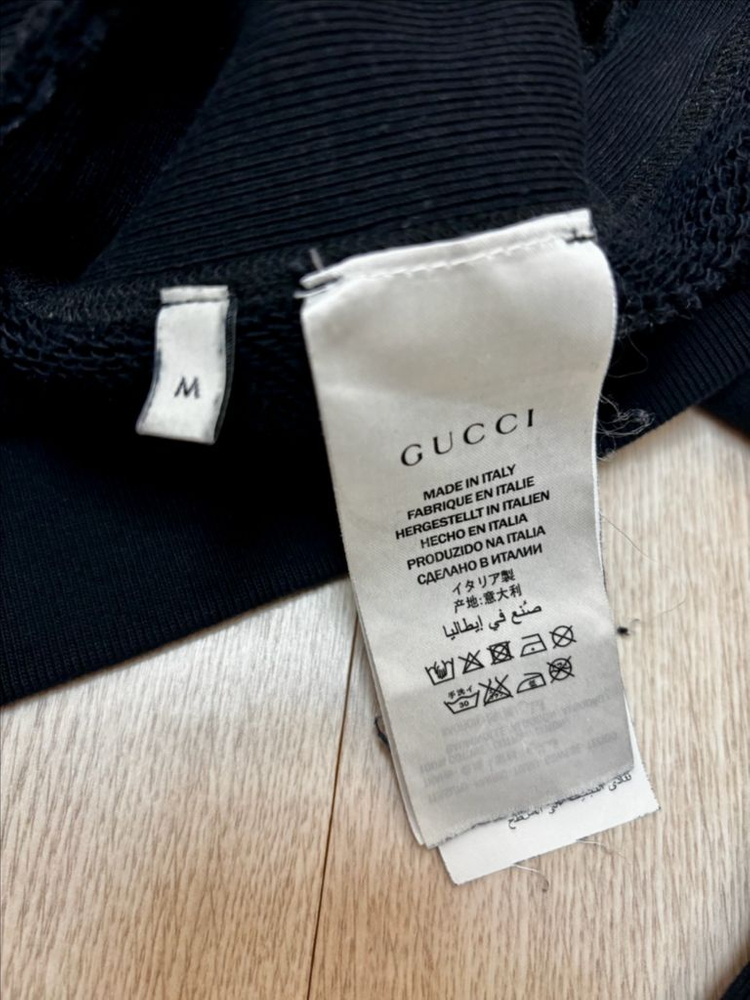 구찌 로고 블랙 후드티M 이미지