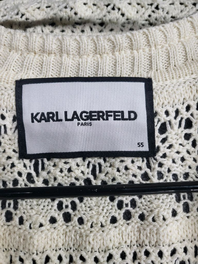 칼라거펠트 니트 코르셰 가디건 이미지