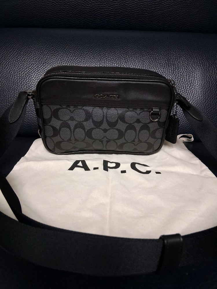 코치 남성 시그니처 캔버스 그레이엄 크로스백 이미지