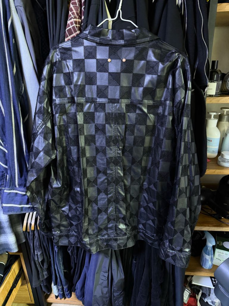 앤더슨벨 레더 체커보드 자켓 xl 이미지