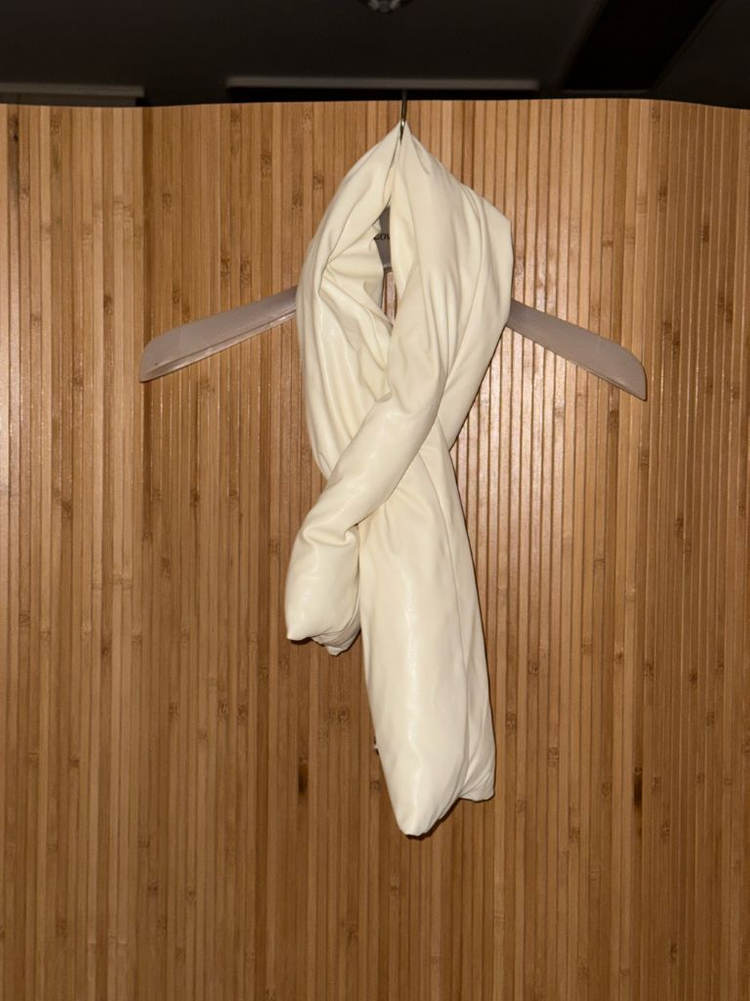 로우타이드 레더 다운 패딩 자켓 아이보리 M 이미지