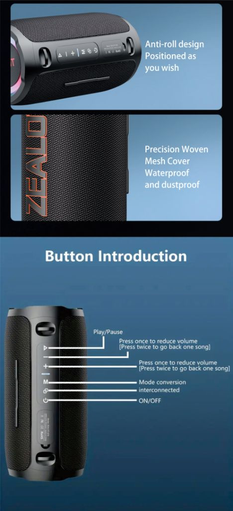 우퍼형 휴대용 블루투스 스피커 제롯 S76 이미지