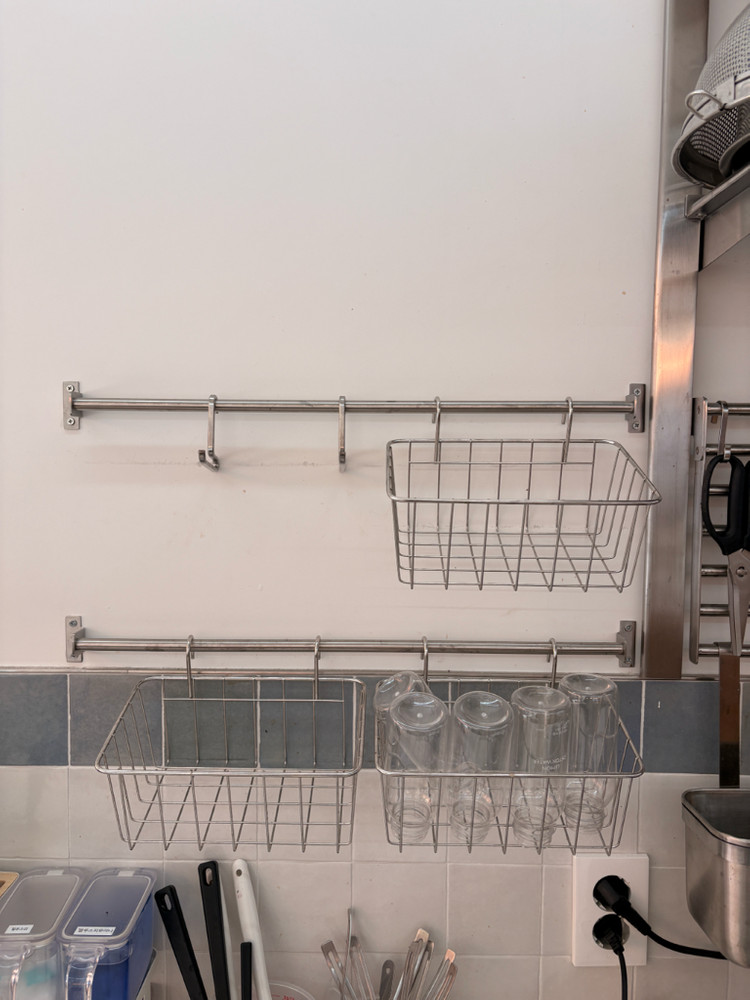 이케아 원목 스텐 주방 선반 세트 이미지