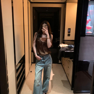 오브제스트 로즈 레이스 새틴 슬리브(브라운핑크) 이미지