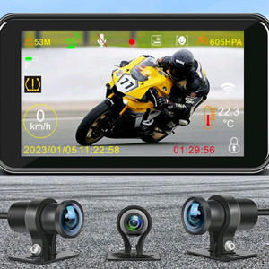 2채널 오토바이 블랙박스 (TPMS포함) 새제품 VSYS F4.5X 4.5인치 이미지