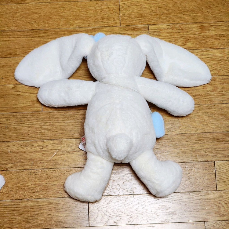 새상품)30cm 하얀색 토끼 인형_하늘색 리본 흰토끼_중형 인테리어 빅 누이_크레인 프라이즈 상품_토끼띠 선물 이미지