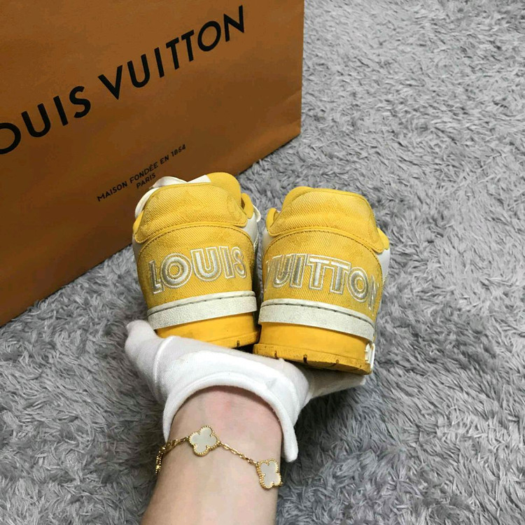 [클로젯][5.5]루이비통 벨크로 스트랩 LV 트레이너 데님 스니커즈 이미지