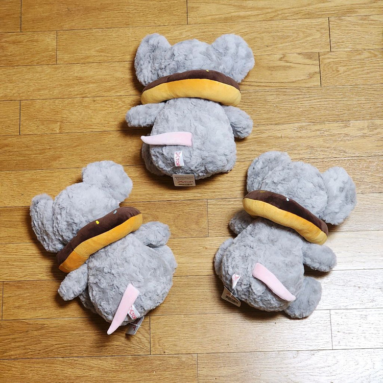 새상품)25cm 도넛 마우스 인형_회색쥐 래트 굿즈_귀여운 소품_중형 인테리어 빅 누이_크레인 프라이즈 상품 이미지