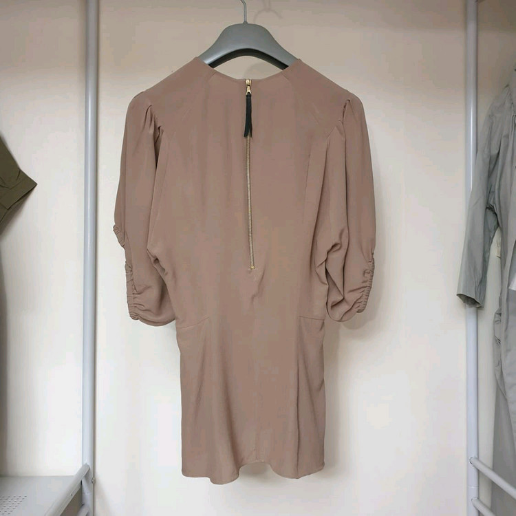 명품 MARNI 마르니 컷아웃 배색 셔링소매 실크 블라우스 이미지