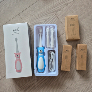 오아 클린이 베어 어린이 전동칫솔 칫솔모 미개봉 미사용 일괄 이미지