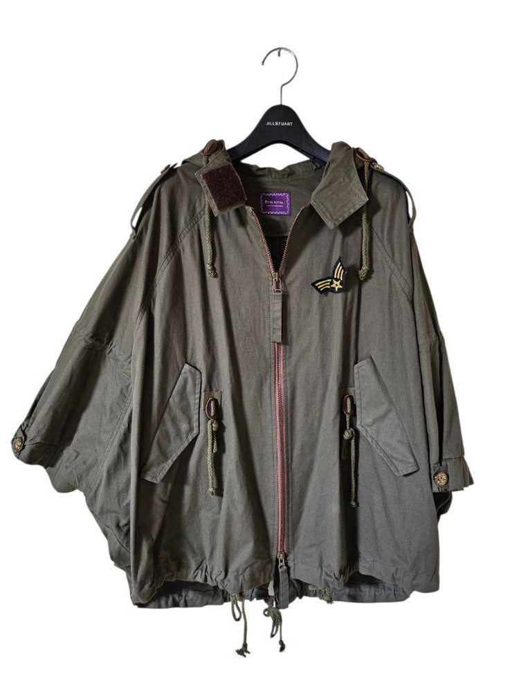 카키 걸리쉬 야상 점퍼 | 케이프 느낌 루즈핏 아우터 55~66 이미지