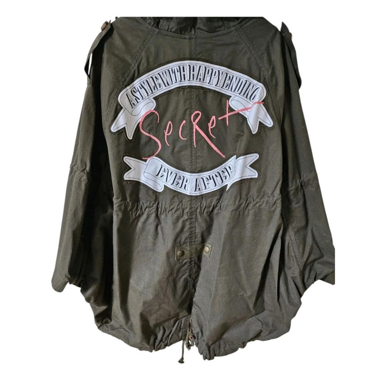 카키 걸리쉬 야상 점퍼 | 케이프 느낌 루즈핏 아우터 55~66 이미지