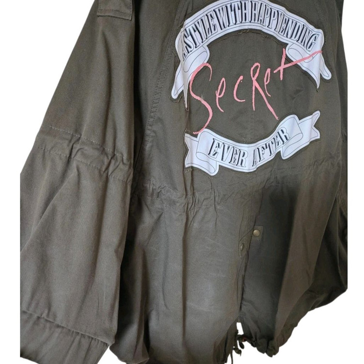 카키 걸리쉬 야상 점퍼 | 케이프 느낌 루즈핏 아우터 55~66 이미지