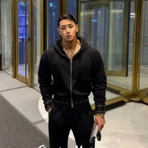 볼란테 남자 트위드 후드집업 이미지
