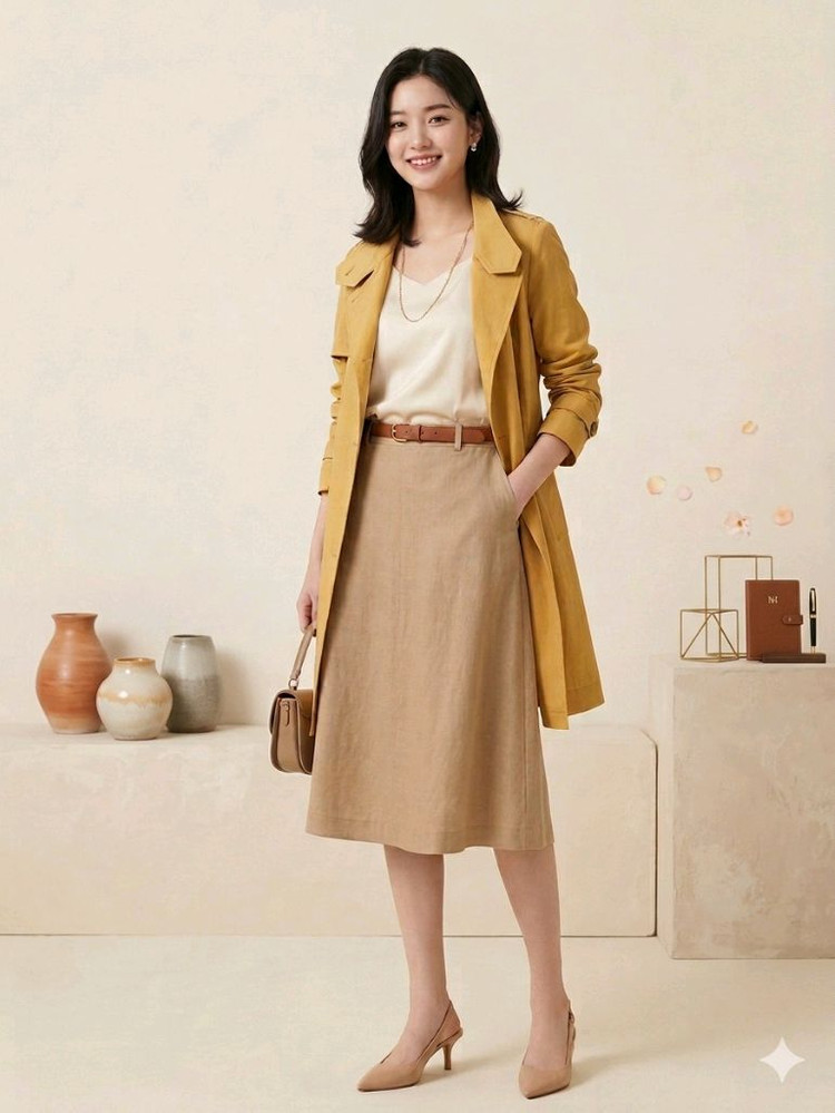 가격인하 | 헤지스 레이디스 트렌치코트 55 | 봄 아우터 이미지